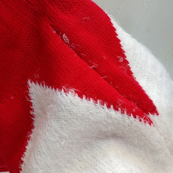 Allison Brittney 2pc Santa Knit Dress with Hat Faux Feathers Pom Poms Size Small - Picture 13 of 16